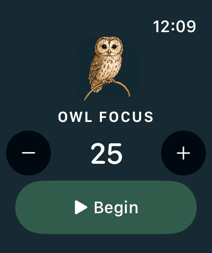 Owl Focus Apple Watch companion