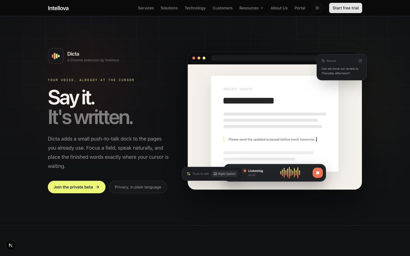 Dicta interface