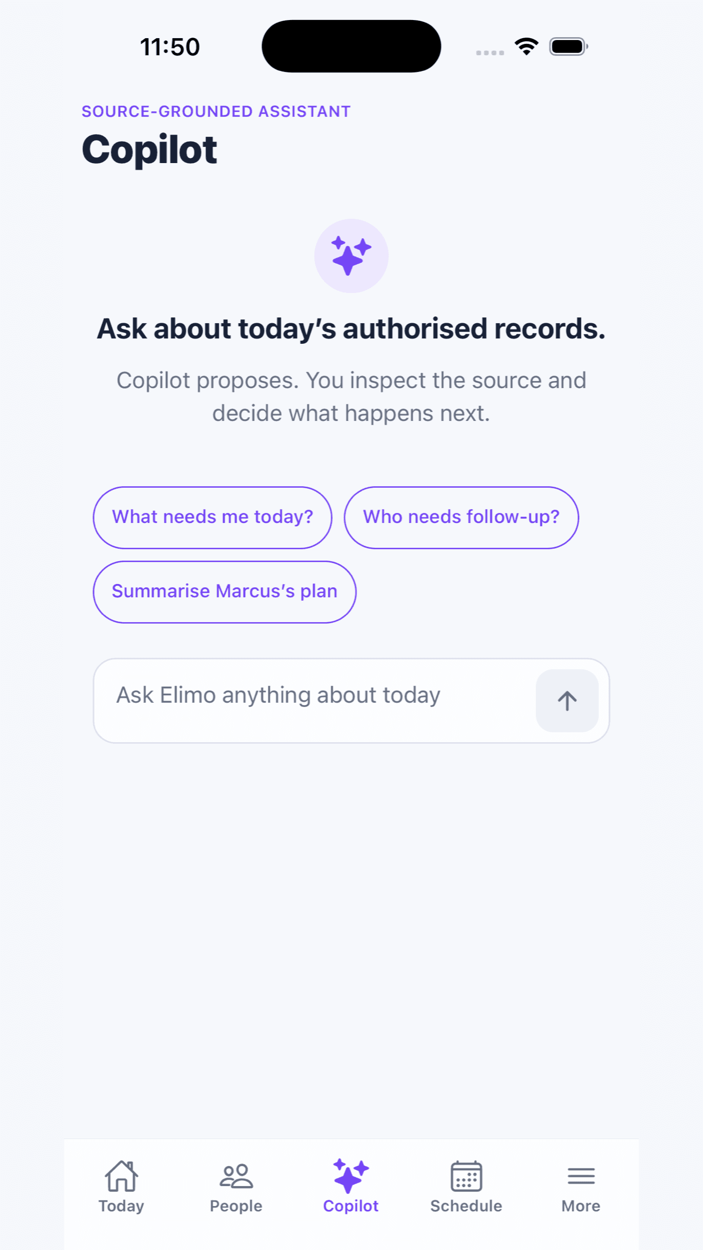 Elimo evidence-aware care copilot
