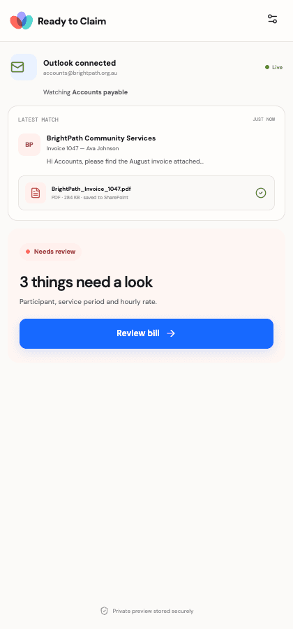 Easy Bills browser panel