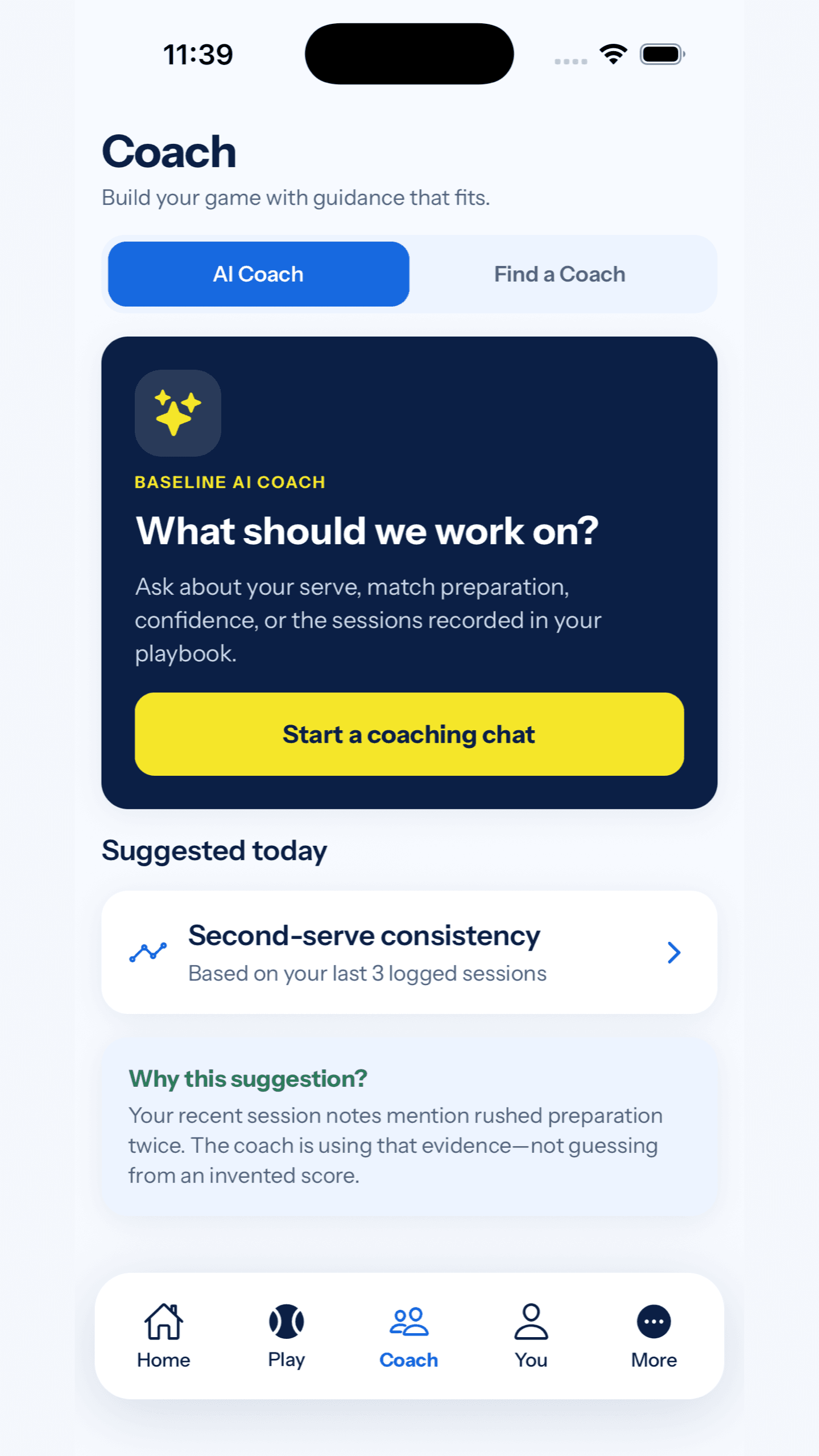 Tennis Together coaching progress