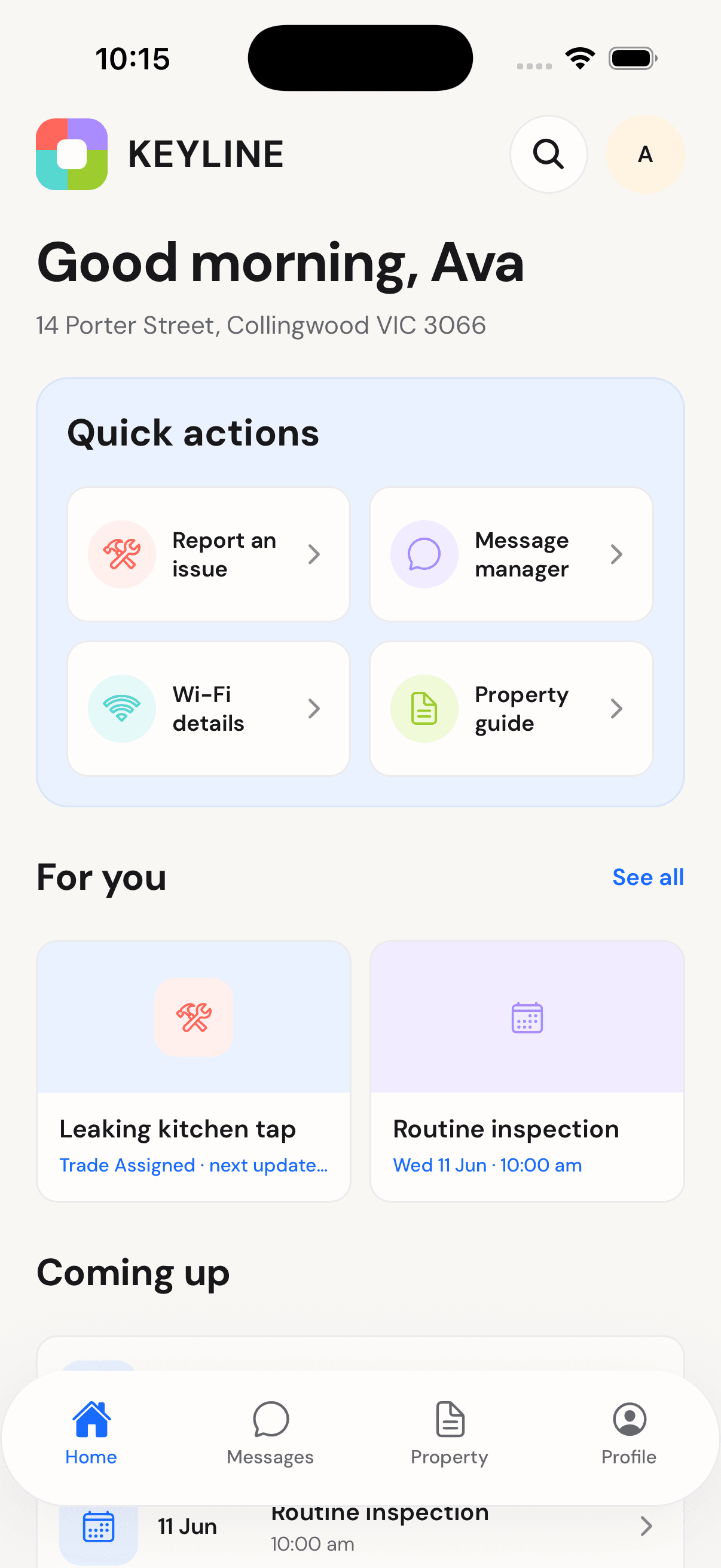 Keyline interface